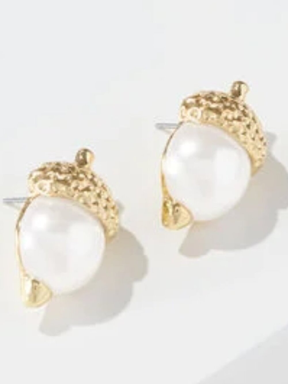 Talbots Pearl Acorn Stud Earrings